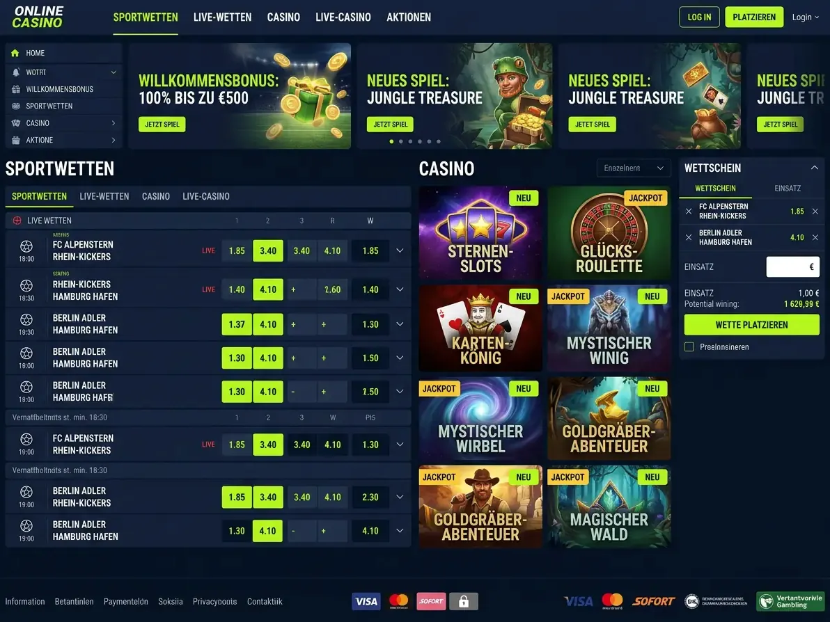 Baxterbet — Spiele und Quoten
